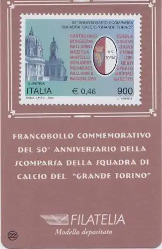 1999 Italien - Republik, Philatelica Card Grande Torino 0,46 Euro