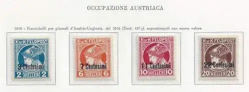 1918 FRIAUL-VENETIEN Occ. Österreichische, Zeitungen Nr. 1/4 4 MNH/** Werte