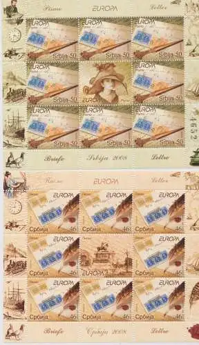 2008 EUROPA CEPT Serbien 2 Minifos, Der Brief MNH**