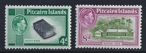 1951 PITCAIRN - SG 5a/6a Georg VI. und postfrisch Ansichten** Zusatzwerte