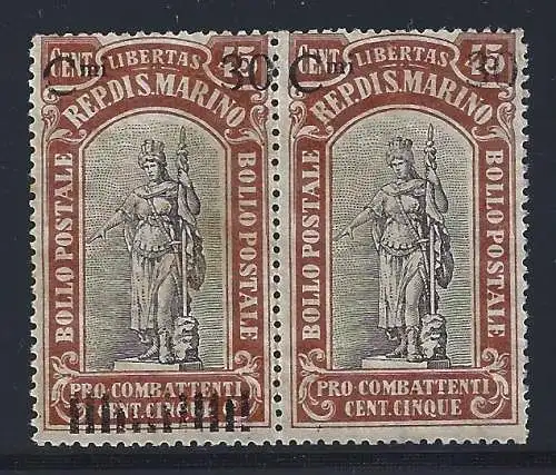 1924 SAN MARINO, Nr. 103a PAAR Pro Kämpfer souverän. POSTFRISCH/** SELTENE SORTE #039;