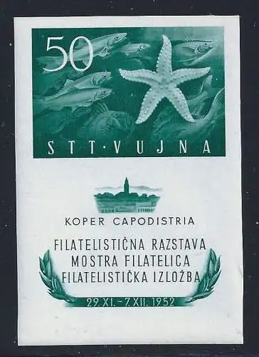 1952 TRIEST B, BF Nr. 3, Koper Philatelieausstellung, postfrisch**