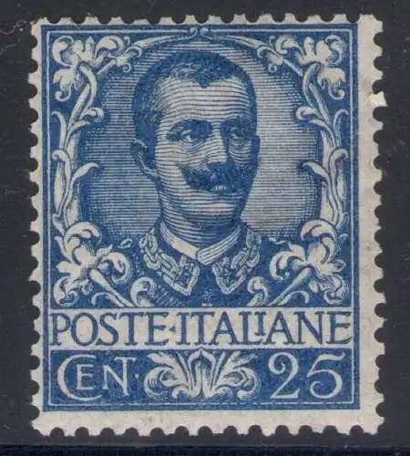 1901 KÖNIGREICH - Nr. 73 Blumen 25 Cent MNH/** DISKRETE ZENTRIERUNG