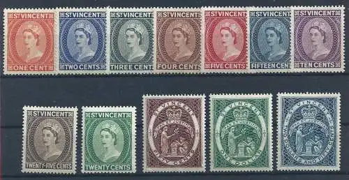 1955-63 ST. VINCENT - Stanley Gibbons Nr. 189/200 - Gewöhnlich - 12 Werte - postfrisch**