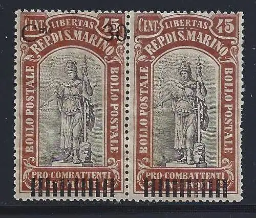 1924 SAN MARINO, Nr. 103a PAAR Pro Kämpfer souverän. POSTFRISCH/** SELTENE SORTE #039;