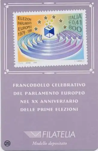 1999 Italien - Republik, Philateliekarte Europäisches Parlament 0,41 Euro