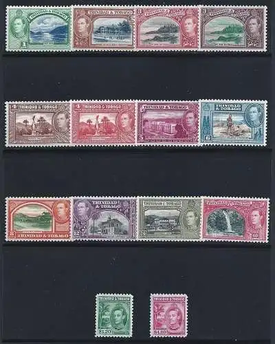 1938-44 Trinidad und Tobago - Stanley Gibbons Nr. 246/256 - MLH*