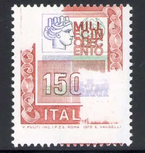 1978 Italien - Republik, 1500 Lire hohe Werte fehlende Farben Nr. 1438 mnh**