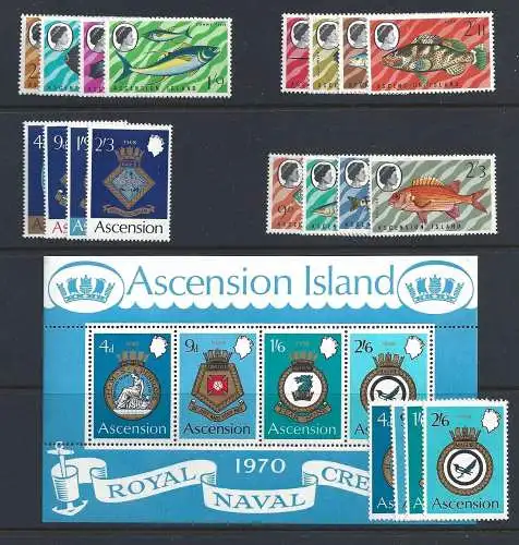 1968-1970 ASCENSION - Yvert Nr. 119/138 +BF 2 MNH/**