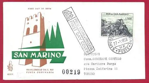 1958 SAN MARINO - Nr. 475 Panorama VENETIEN