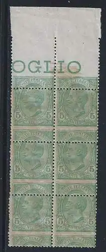 1906 Italien - Königreich, Nr. 81d POSTFRISCH** BEIDSEITIGER DRUCKBLOCK