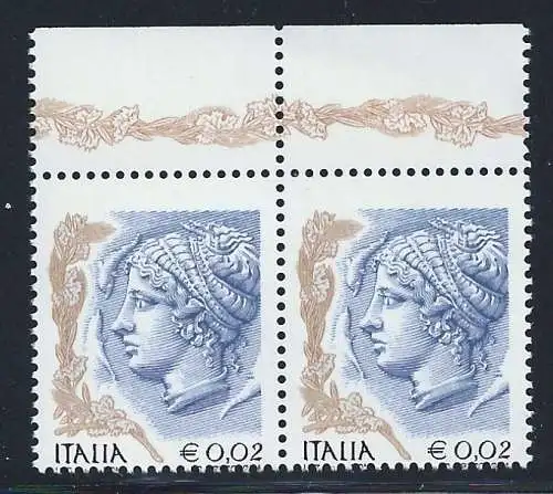 2003 Italien - Republik, Nr. 2759Bb Frau in der Kunst 2 Cent. POSTFRISCH/** VERSCHIEDENE PAAR