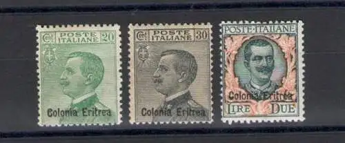 1925 ERITREA, Michetti Sopastamp Nr. 93/95 MLH*