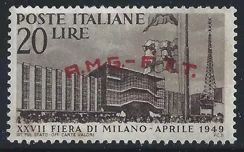 1949 TRIEST A - Nr. 39b ohne Punkt nach 'F' MNH/** VARITA'