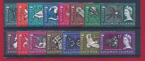 1966-67 BRITISH SOLOMON, YV 133/147 15 POSTFRISCH Werte**