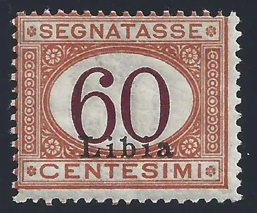 1925 LIBYEN, Markenzeichen Nr. 11, 60 Cent orange und braun, postfrisch/**