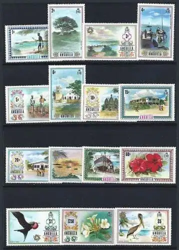 1972 ANGUILLA - Yv. 114-128 Ordinaria 15 val. postfrisch**