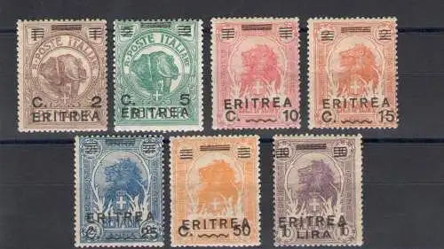 1922 ERITREA, Nr. 54-60, 7 Werte, MLH*