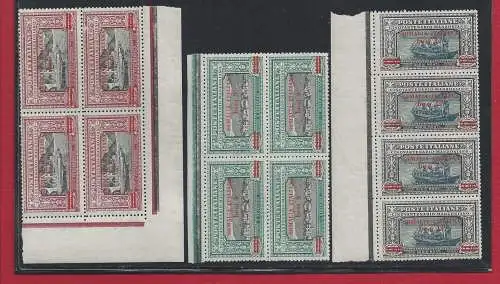 1924 SOMALIA, Nr. 55/57 Manzoni 3 WERTE IN VIERTEL MNH / ** AUSGEZEICHNETE QUALITÄT