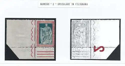 1928 Italien - Königreich, - Emanuele Filiberto, Nr. 231 25 Cent. MLH/* NR. 2 FILIGRAN SPIEGEL