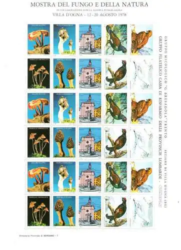 1978 Pilzausstellung, Minifoglio Nuovo ERINNOFILO MNH **