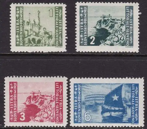 1946 SLOWENISCHE KÜSTE, Nr. 60/63 Serie mit 4 Werten MNH/**