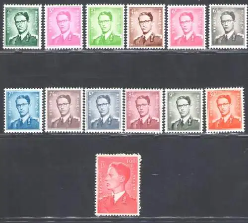 1958-72 Belgien - König Baldwin, 13 Werte - postfrisch **