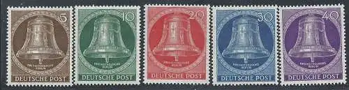 1953 BERLIN - BERLIN, Freiheitsglocke, Schlacht in der Mitte, Nr. 87/91, postfrisch**