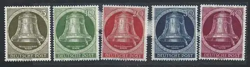 1951-52 BERLIN - BERLIN, Freiheitsglocke, Rechtsschlacht, Nr. 68/72, postfrisch**