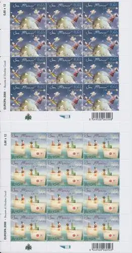 2008 EUROPA CEPT S.Marino 2 Minifogli La Lettera MNH **