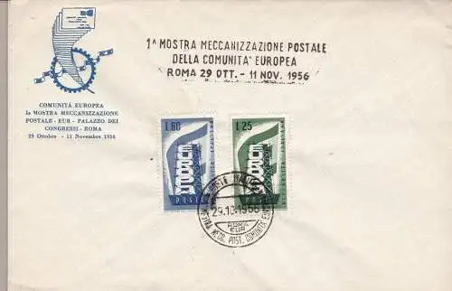 1956 Republik Italien, Nr. 803/804 auf UNBESPIELTEM Umschlag