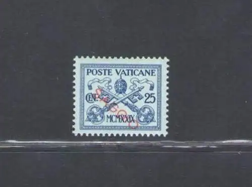 1929 Vatikan, Konzil 25 c. Nr. 4 Aufdruck Saggio - MNH **