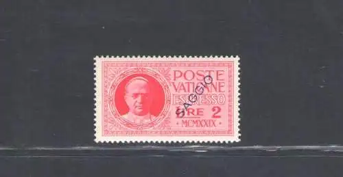 1929 Vatikan, Conciliazione Esp. Nr. 1 Aufdruck Saggio - MNH**