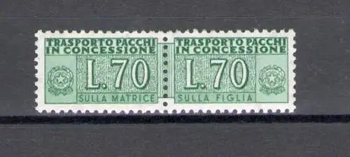 1966 Italien - Republik Pakete Konzession 70 Lire grün Nr. 15 - postfrisch **