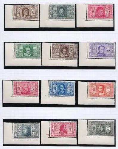 1932 Königreich Italien, Dante, Nr. 303/314 Serie mit 12 Werten MNH/** BLATTWINKEL mit Tisch-/Zylindernummer