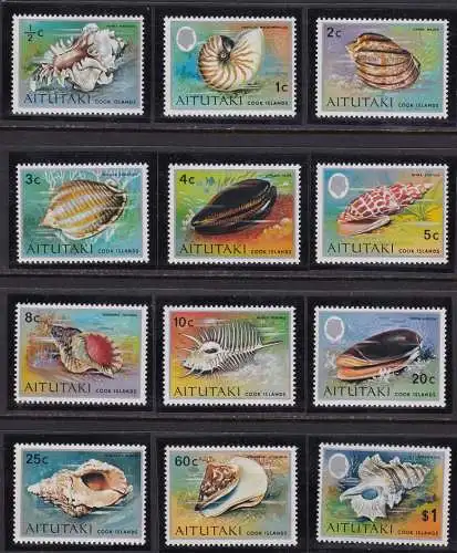 1974 AITUTAKI - Yvert n. 95/106 Satz 12 postfrisch/**