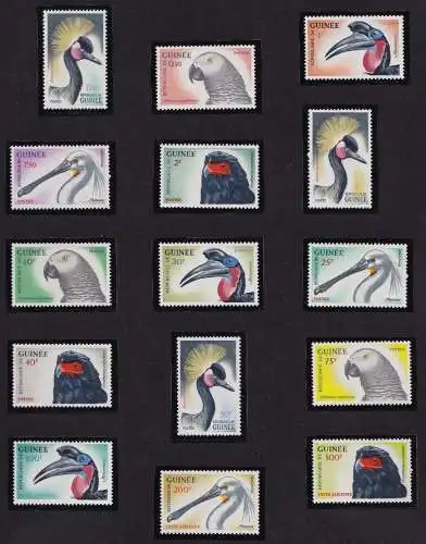 1963 GUINEA - Yv. n. 122/133 + PA 26/28 15 Val. MNH/**