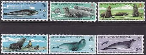 1983 BRITISCHE ANTARKTIS, BAT BRITISH ANTARCTIC TERRITORY - Schutz der Robben, Yvert Nr. 118/123 MNH/**