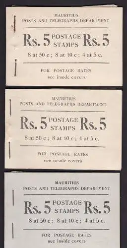 1953/55 MAURITIUS - Hefte/Hefte 5r. SB1-SB2-SB3 MNH/** RAR