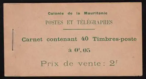 1915 MAURETANIEN/MAURETANIEN - Libretto/Carnet/Booklet N. 1 5c. grün MNH/** RAR