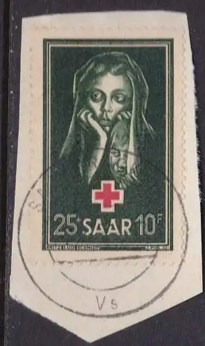 1951 SAARLAND/SAARLAND, Nr. 292 GEBRAUCHT AUF FRAGMENT