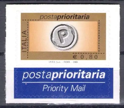 2005 Republik Priority Post 0,80 Cent Gelbgold Schwarz Grau Nr. 2906 postfrisch **