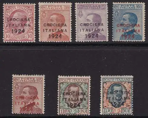 1924 KÖNIGREICH ITALIEN - Nr. 162-168, Italienische Kreuzfahrt, 7 Werte, MNH ** - GUTE ZENTRIERUNG