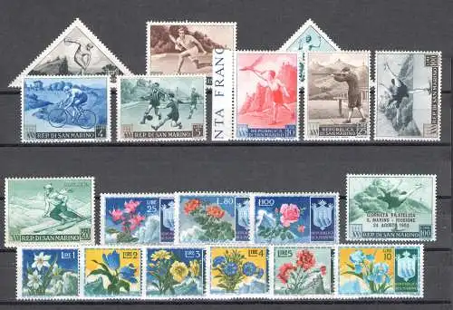 1953 San Marino kompletter Jahrgang, postfrisch, 19 Werte - postfrisch **