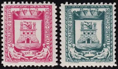 1945 CASTIGLIONE D'INTELVI, Nr. 16/17 Wappen MNH / ** VOLLGUMMI