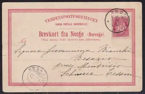 1898 NORWEGEN Privatkarte verschickt von Tromsø mit dem Motorschiff SS KONG HARALD