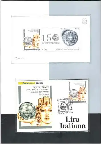 2012 Italien - Folder 150 Italienische Lira, mit Blatt Nr. 17 in Silber - MNH **