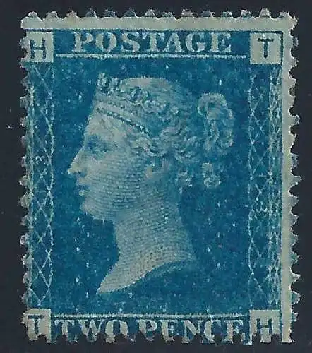 1855 Großbritannien, Nr. 15 - 2 Pence hellblau gezahnt 14 - MLH *