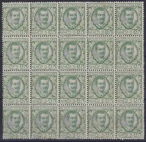 1926 Italien - Königreich - Nr. 200 Block von 20 MNH / **