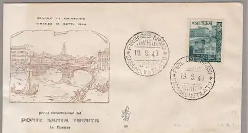 1949 REPUBLIK - Dreifaltigkeitsbrücke Nr. 613 VENEDIG NICHT GEREIST